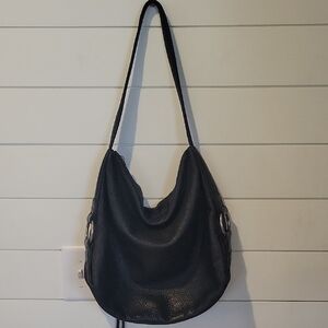 BANANA REPUBLIC O-RING TASSEL SHOULDER/HOBO BAG  BLACK